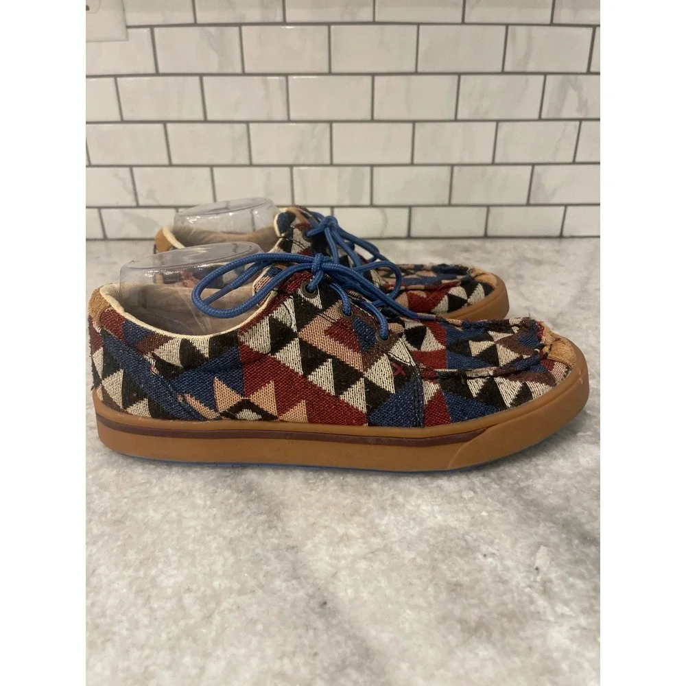 Twisted X Hooey Shoes Womens 7 Loper Southwestern Geometric Moc Toe Sneakers